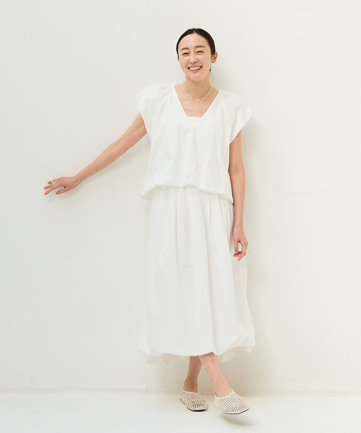 モデル身長163cm ロング丈着用