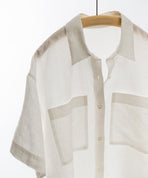 コットンリネン 半袖シャツ