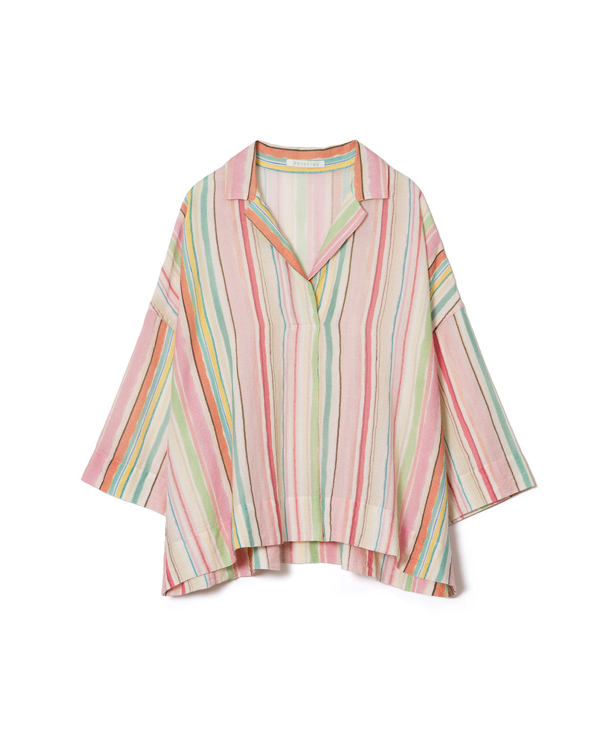 オーガニックコットン 「 Sun Stripe スキッパーシャツ 」｜PRISTINE
