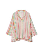 オーガニックコットン 「 Sun Stripe スキッパーシャツ 」｜PRISTINE
