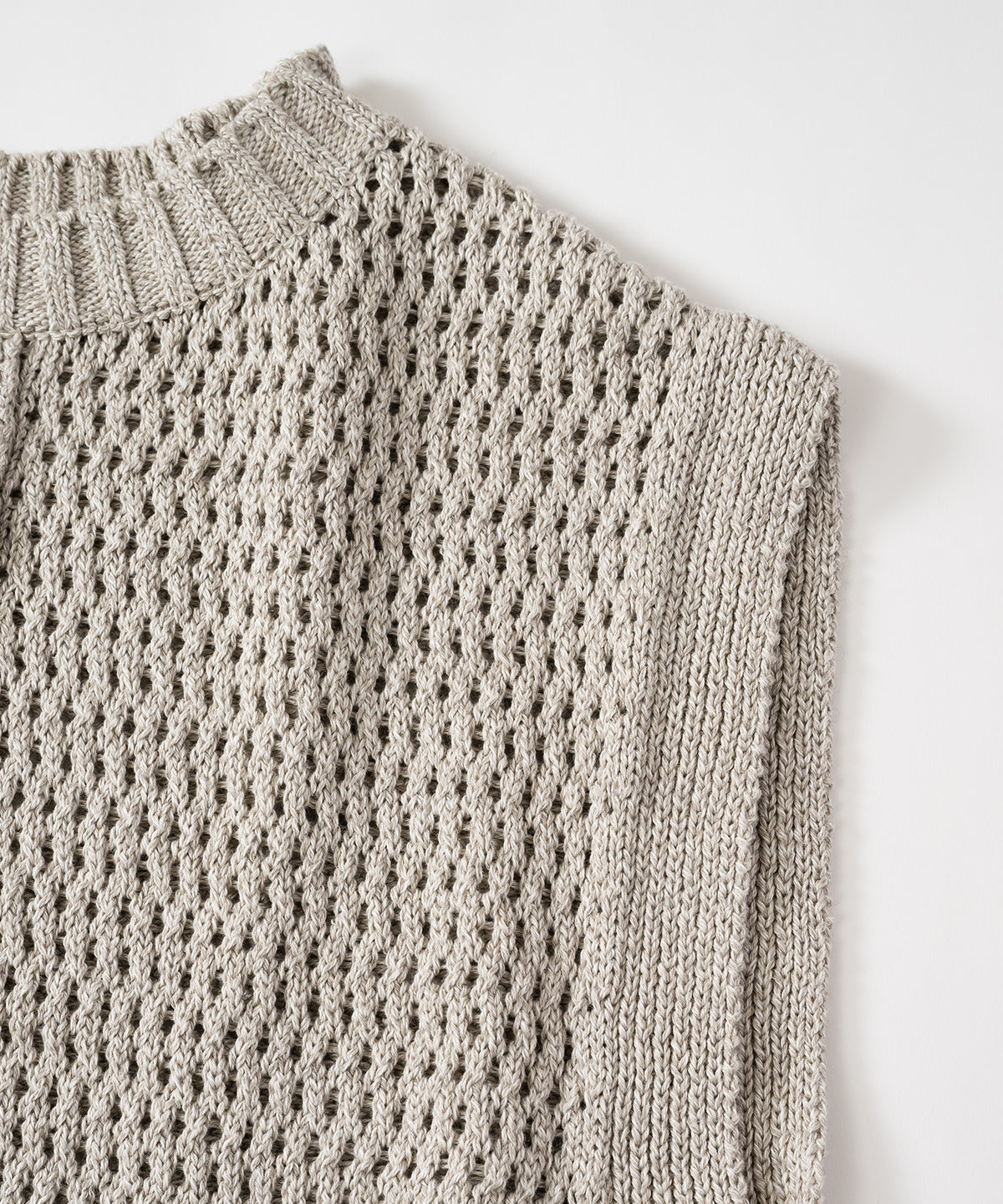 コットンリネンヤク透かし編みベスト