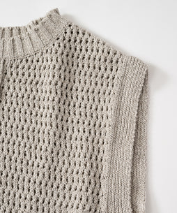 コットンリネンヤク透かし編みベスト