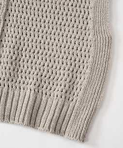 コットンリネンヤク透かし編みベスト