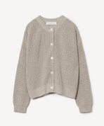 コットンリネンヤク片畦ニットカーディガン