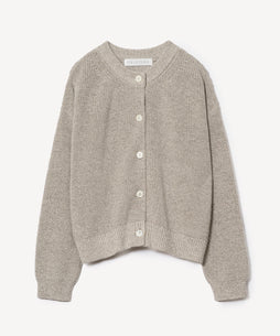 コットンリネンヤク片畦ニットカーディガン