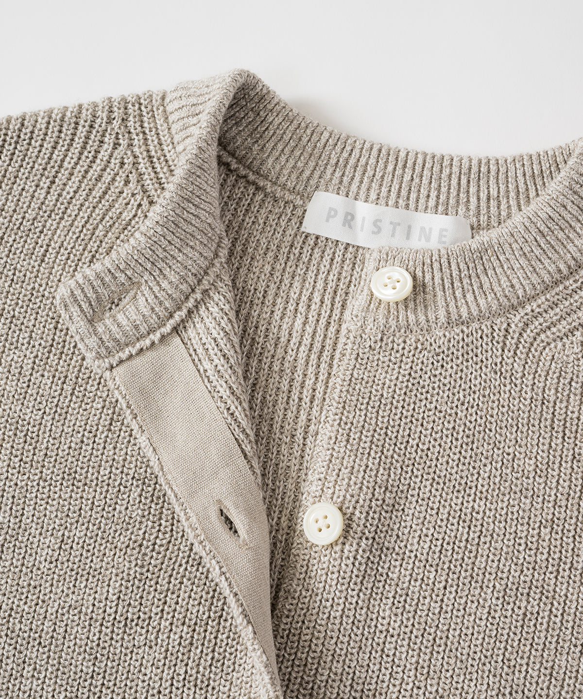 コットンリネンヤク片畦ニットカーディガン