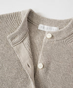 コットンリネンヤク片畦ニットカーディガン