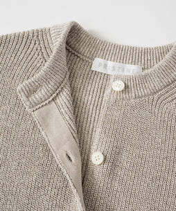 コットンリネンヤク片畦ニットカーディガン