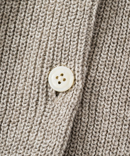 コットンリネンヤク片畦ニットカーディガン