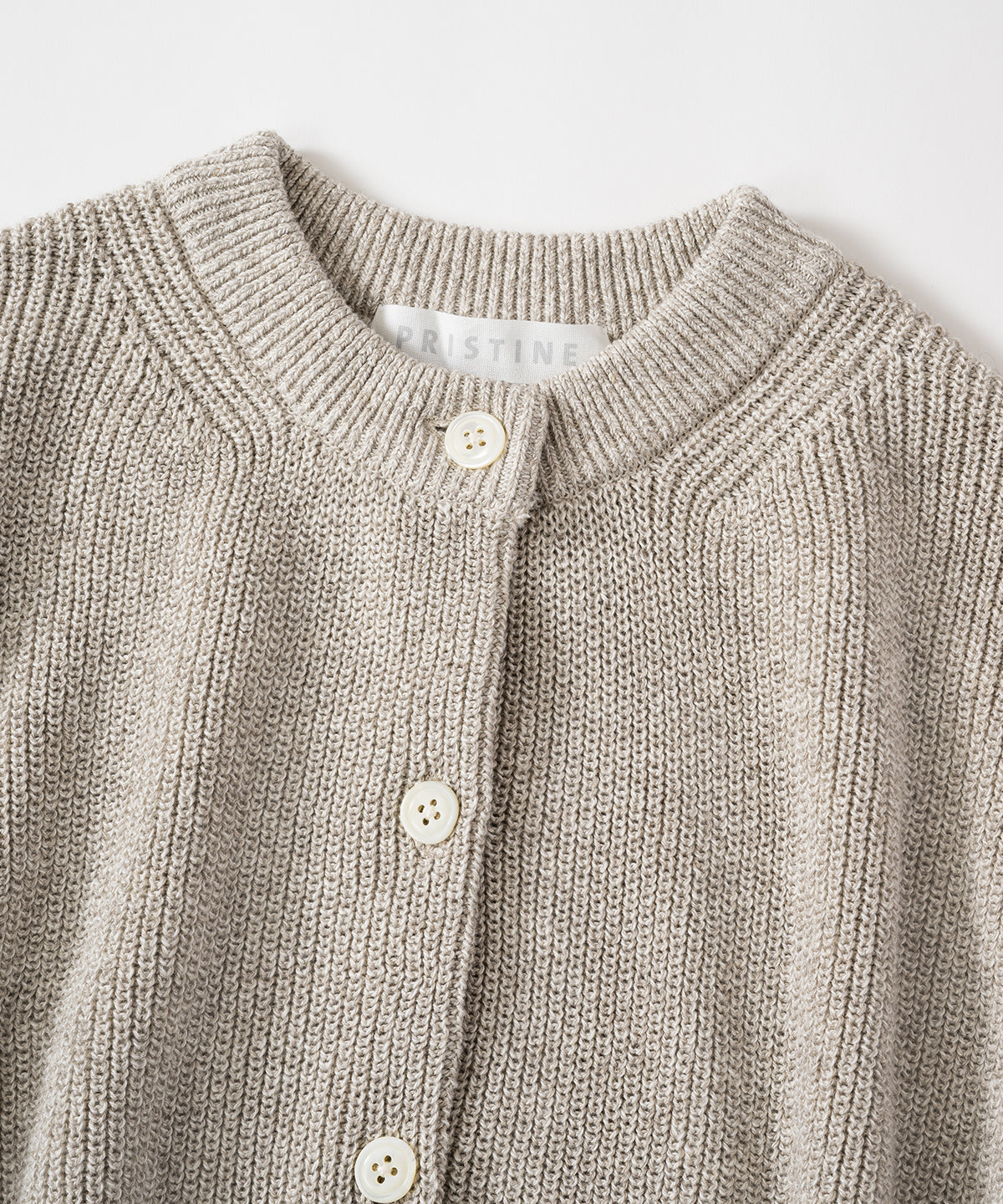 コットンリネンヤク片畦ニットカーディガン