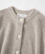 コットンリネンヤク片畦ニットカーディガン
