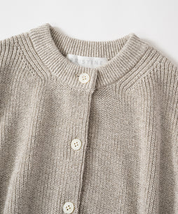 コットンリネンヤク片畦ニットカーディガン