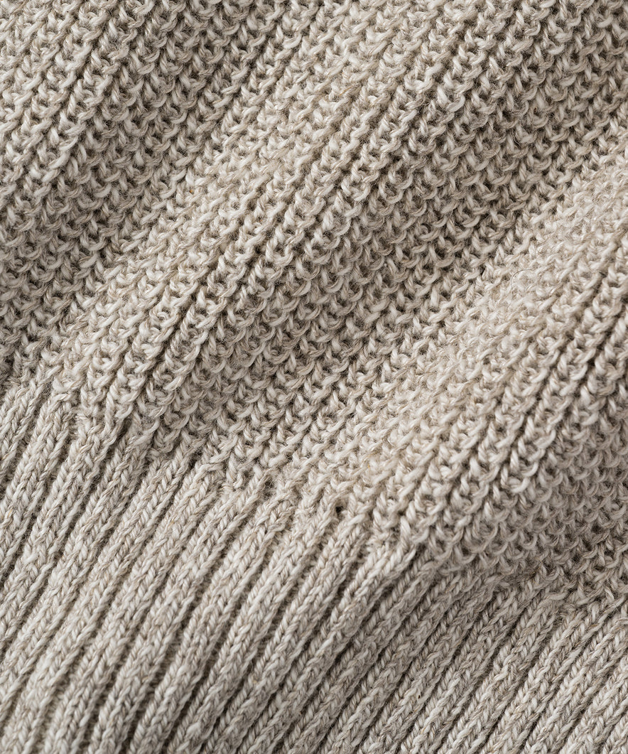 コットンリネンヤク片畦ニットカーディガン