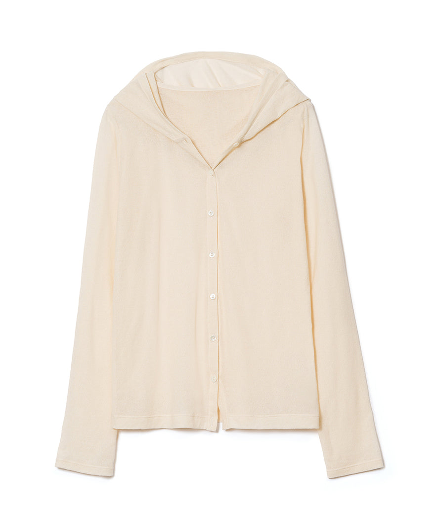 シアーフードカーディガン