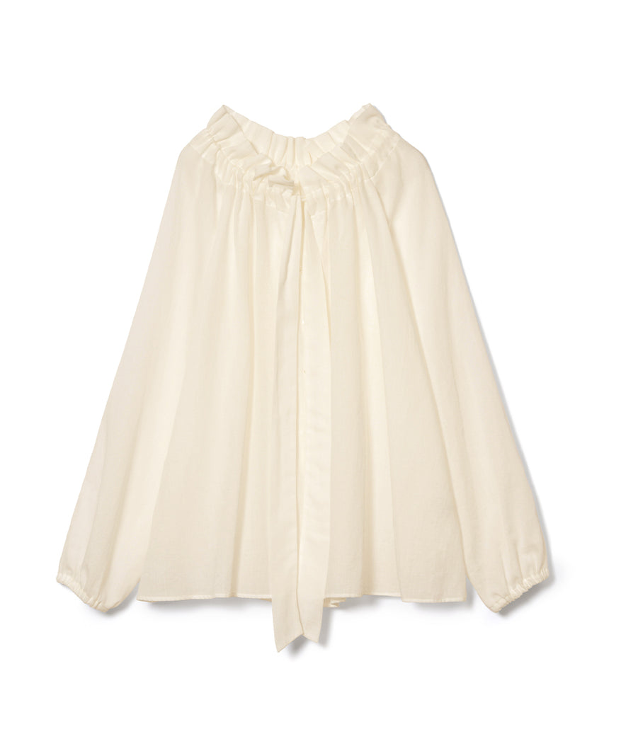 カルゼギャザーブラウス（ナチュラル）