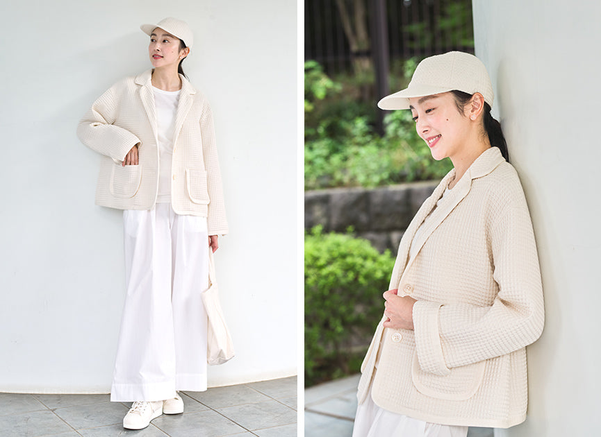 春気分のホワイトコーデ