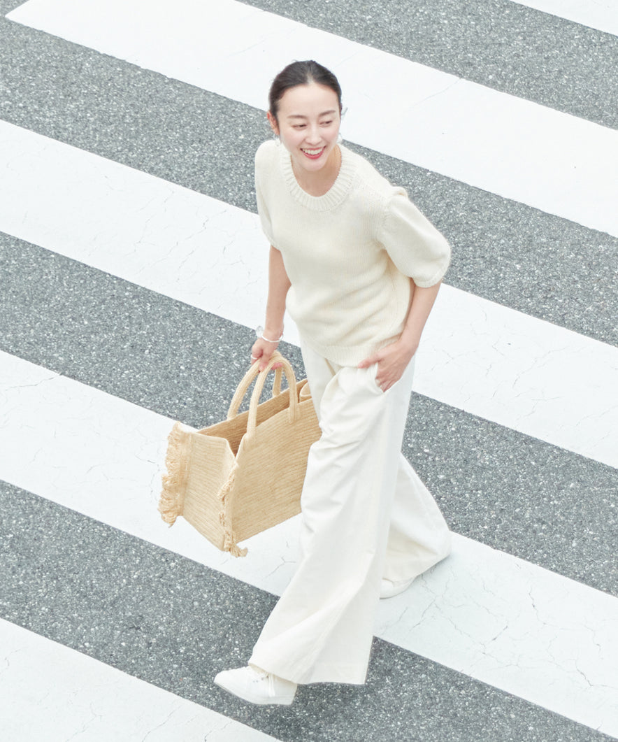 和紙コットンローゲージ半袖ニット