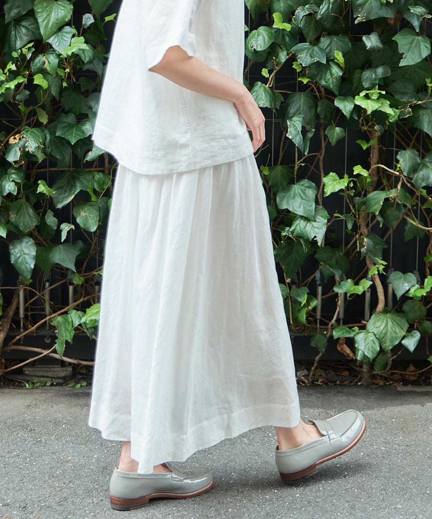 【3/13発送予定】コットンリネン平ギャザースカート