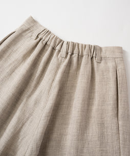 コットンリネンヤク二重織りタックパンツ