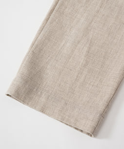 コットンリネンヤク二重織りタックパンツ