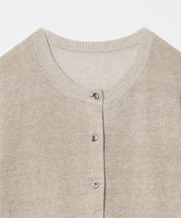 コットンリネン 7分袖カーディガン