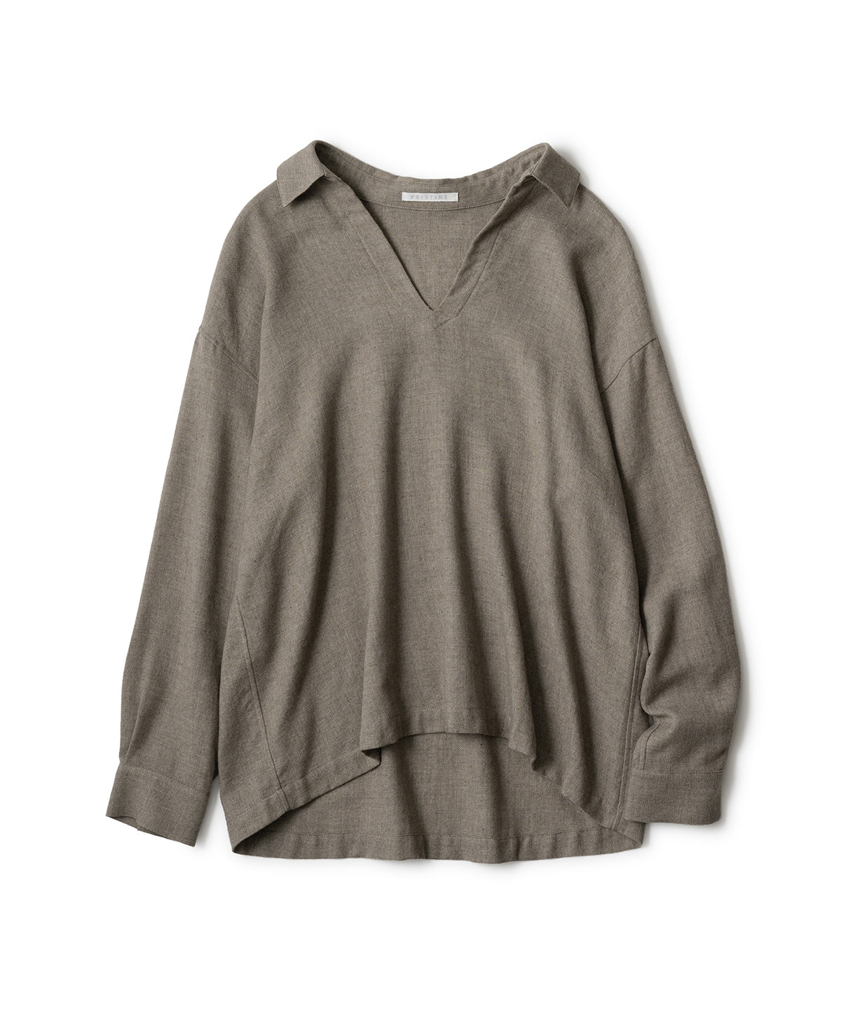 オーガニックコットン「フォレストグレイビエラスキッパーシャツ」｜PRISTINE