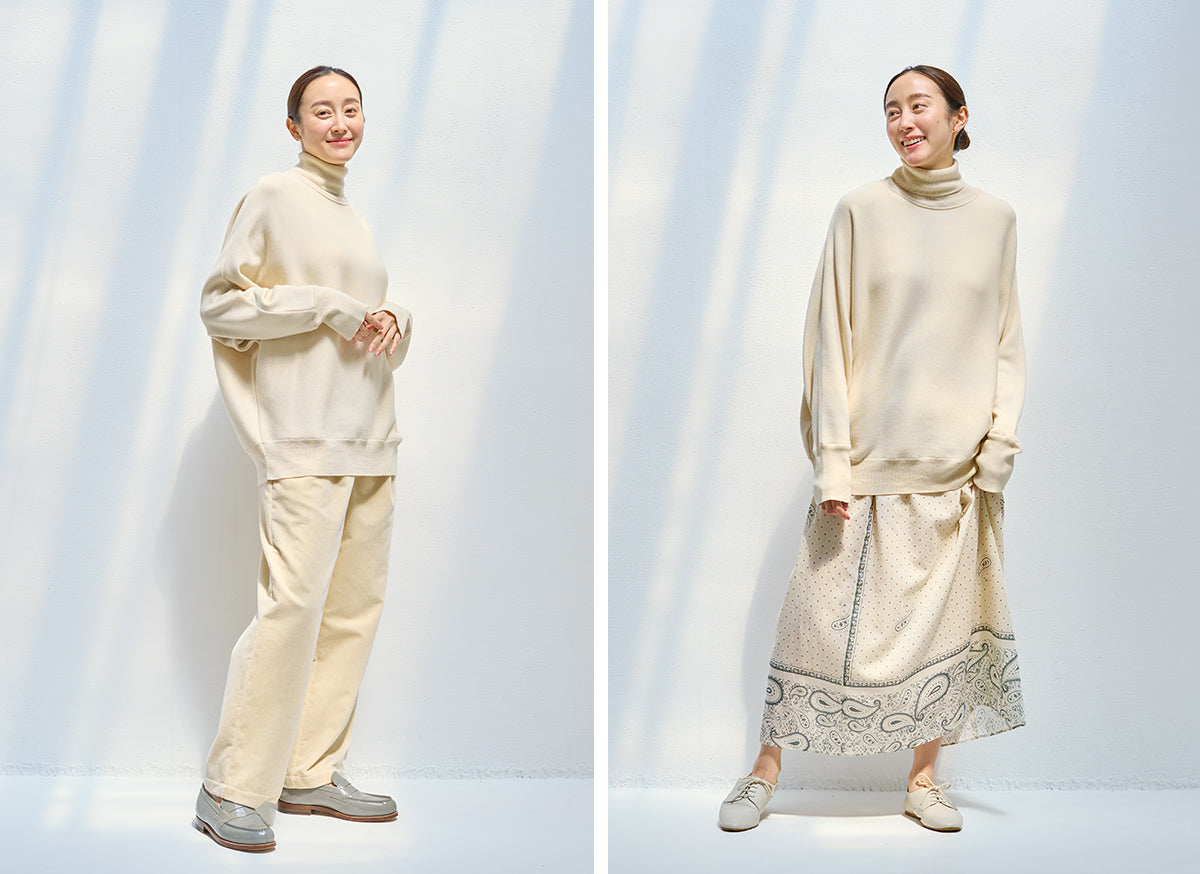 ドルマンスリーブのニットで愉しむ秋色コーデ