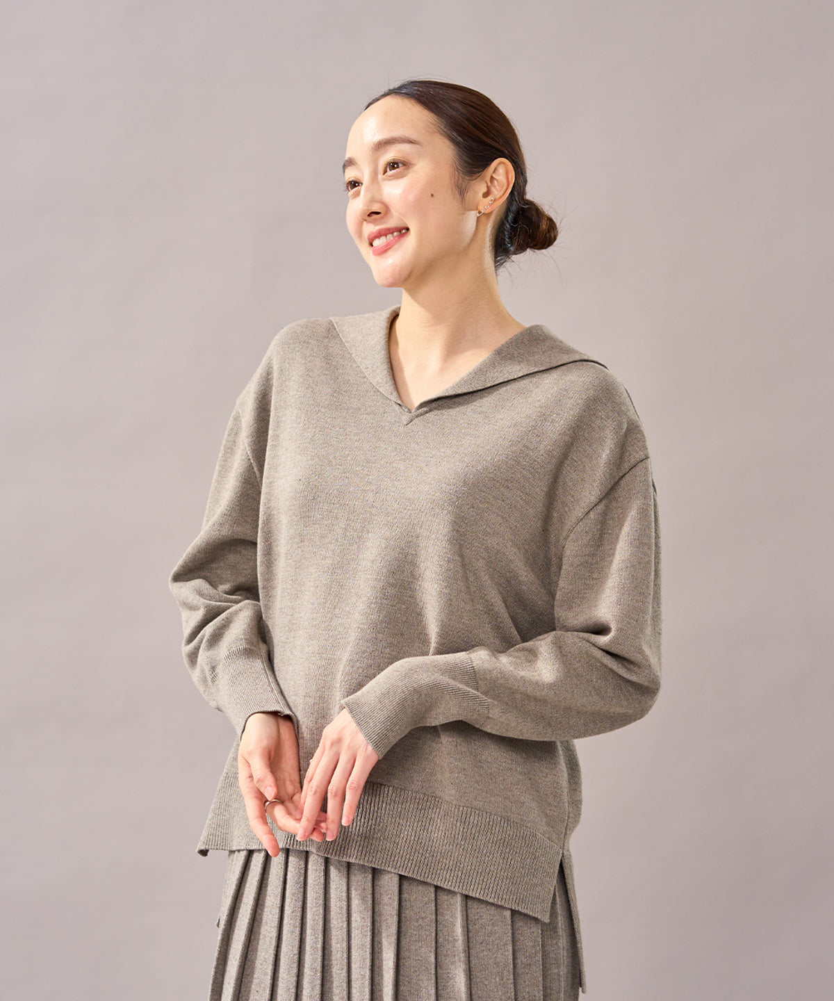# モデル身長163cm フォレストグレイ
