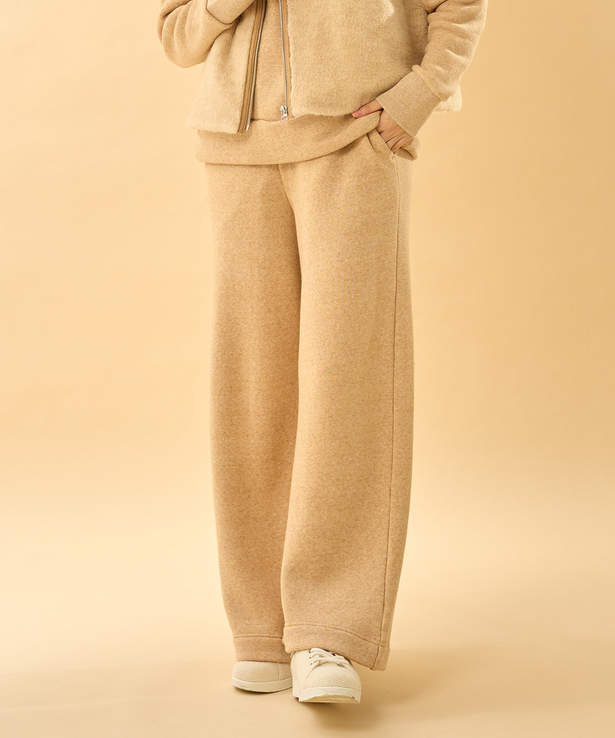オーガニックコットン 「 カシミヤ裏毛ワイドパンツ 」｜PRISTINE