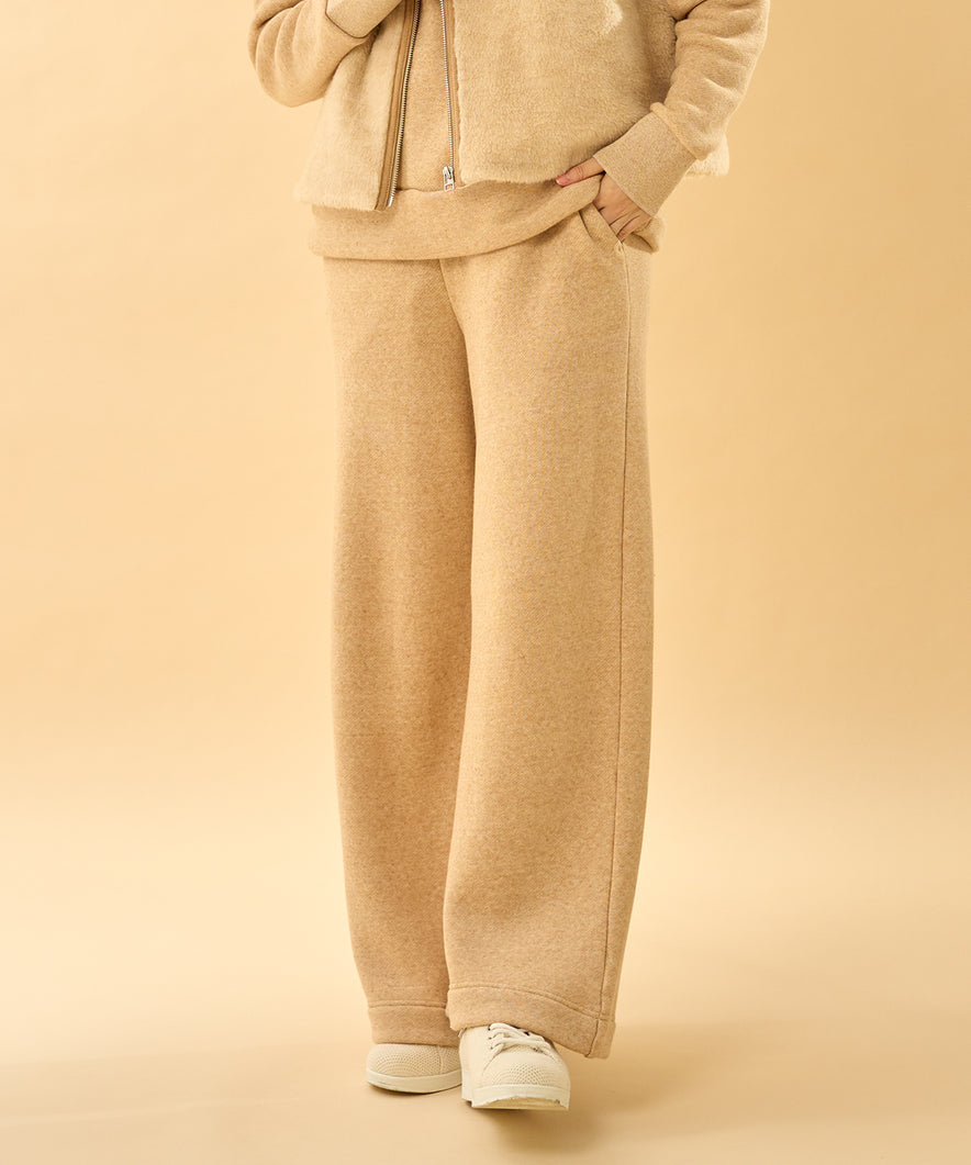 カシミヤ裏毛ワイドパンツ