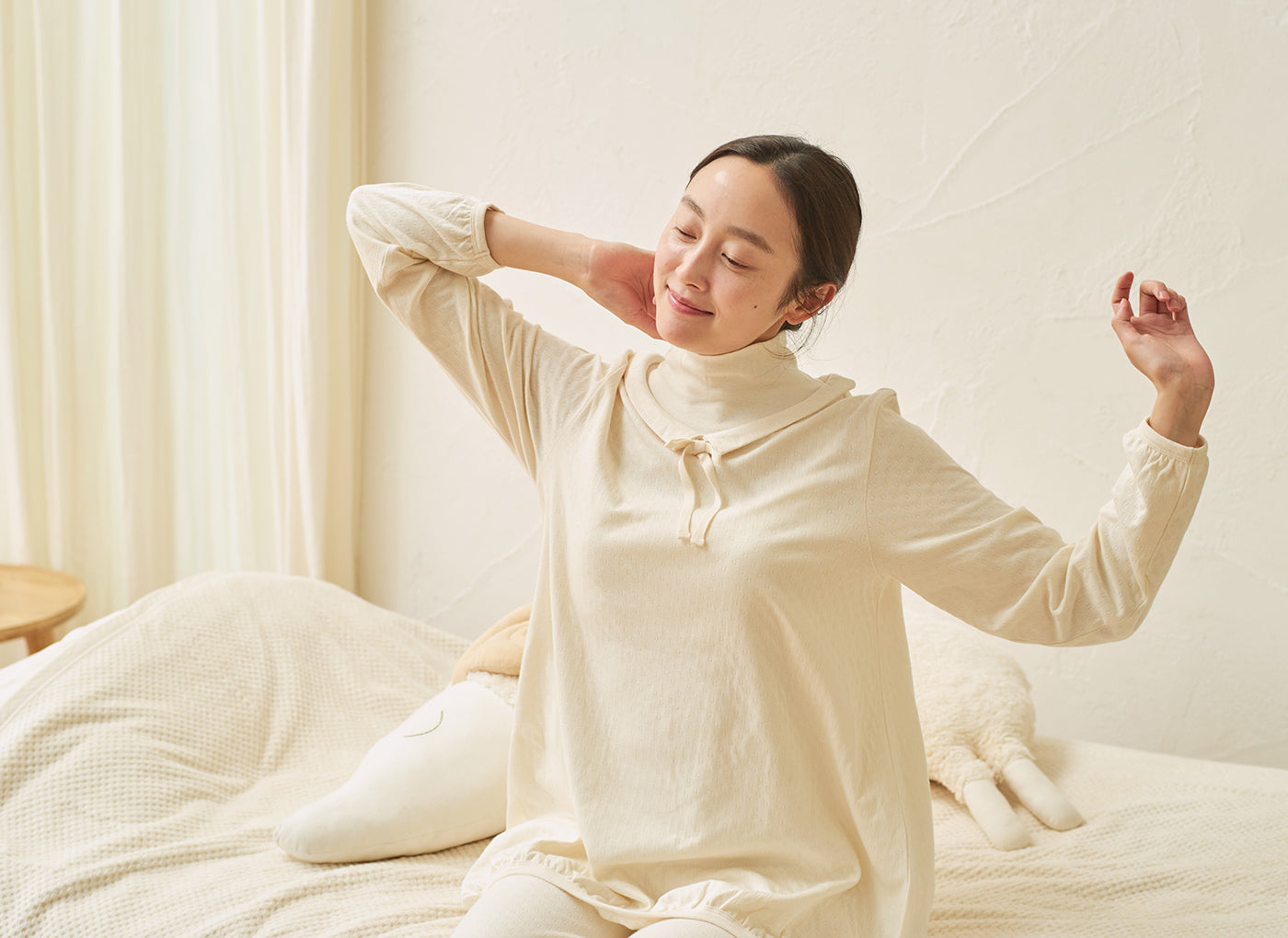 首もとまであたたか タートルネックパジャマ