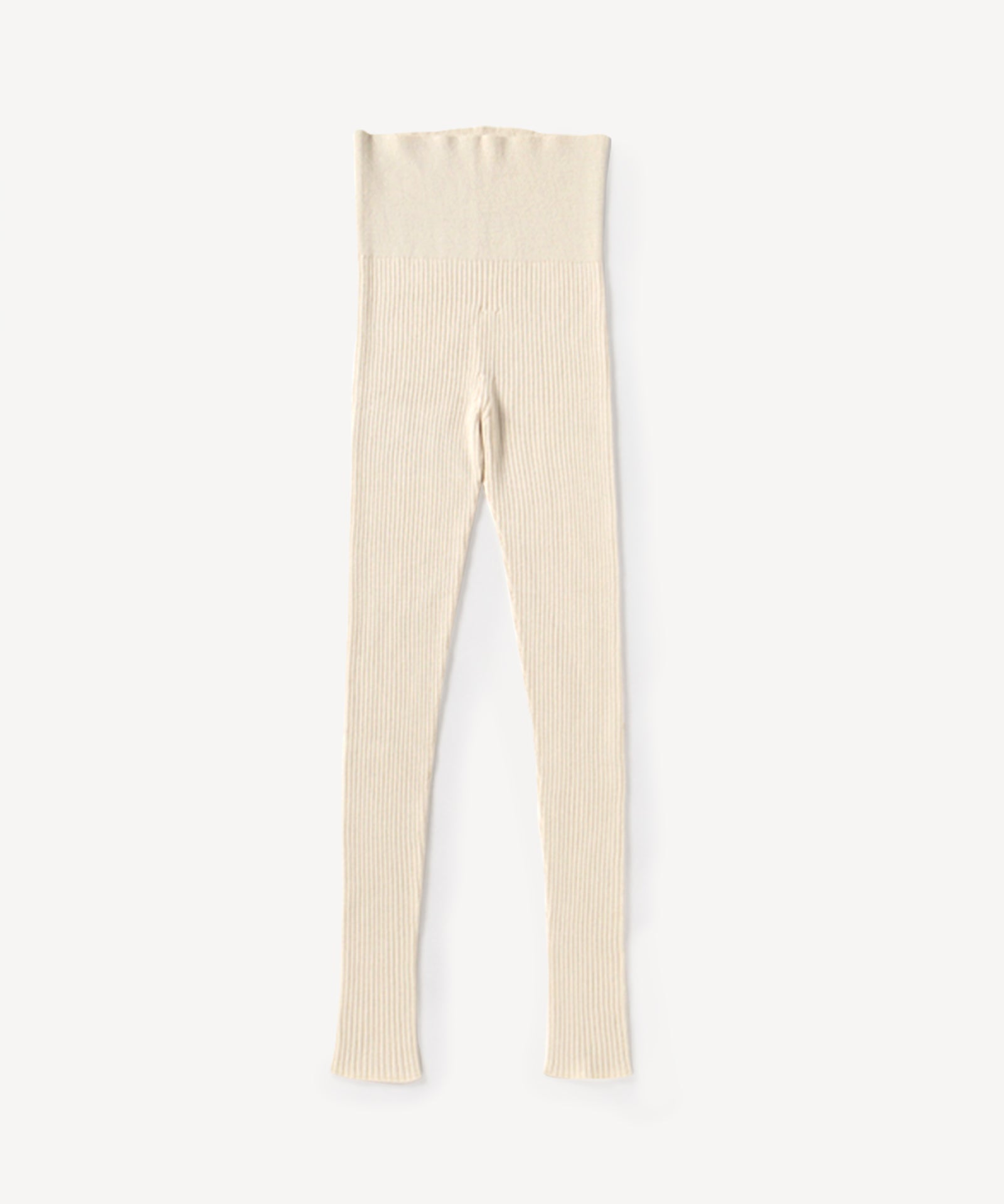 コットンカシミヤ 無縫製はらまき付きリブニットパンツ / オーガニック