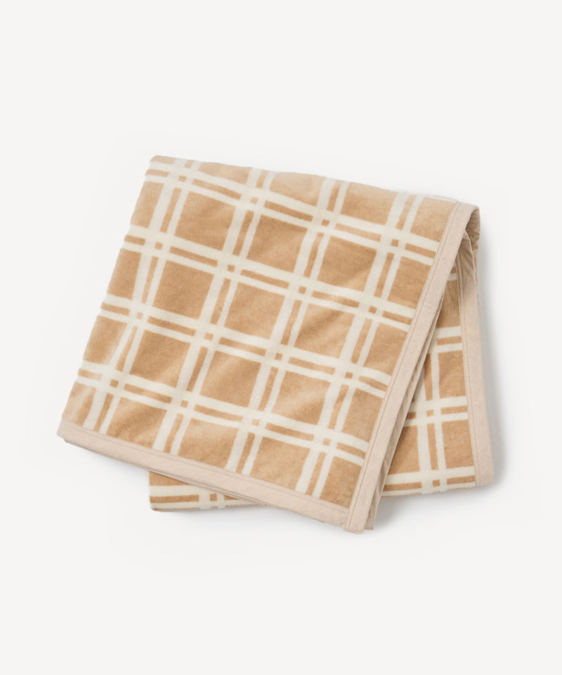 ブラウンチェック綿毛布