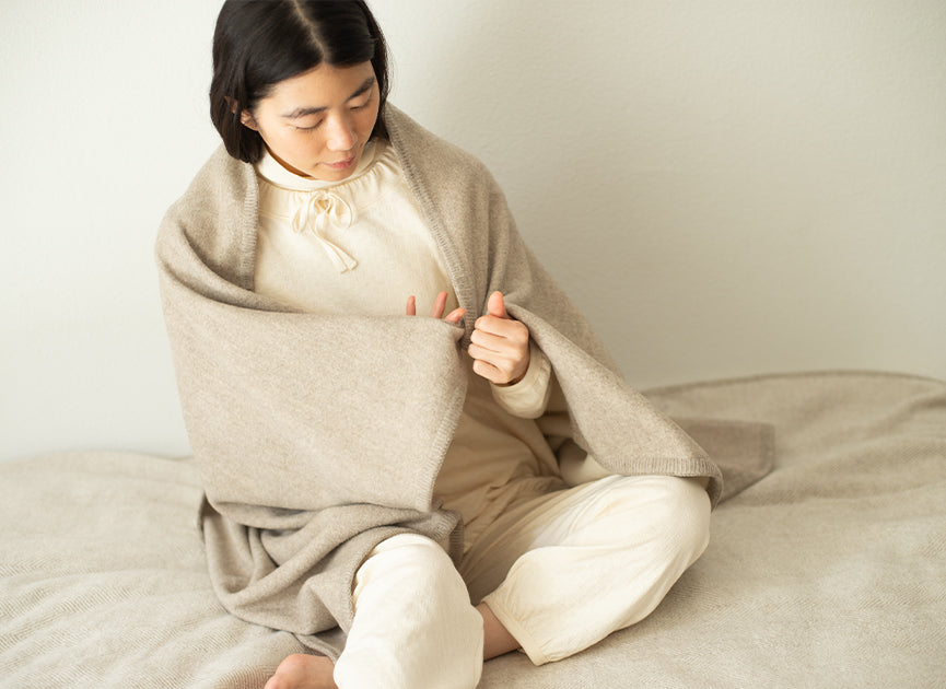 プリスティン　PRISTINEヤクコットン Wフェイスハーフケット ヤクコットン Wフェイスハーフケット – PRISTINE