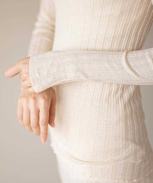 未使用☆プリスティン　カシミヤチューブワイドリブクループルオーバー カシミヤチューブワイドリブクループルオーバー / オーガニック