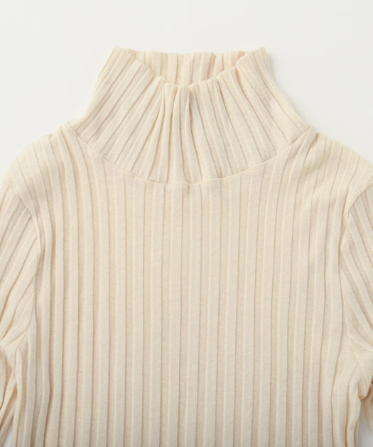 カシミヤチューブワイドリブタートルプルオーバー / オーガニック