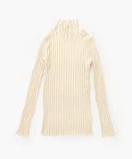 カシミヤチューブワイドリブタートルプルオーバー