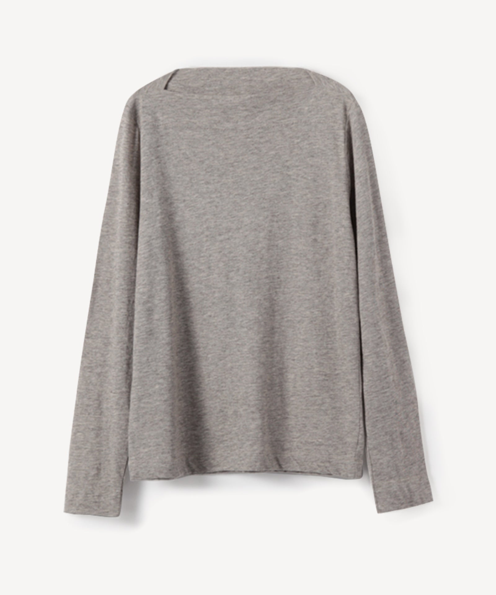 PRISTINE ヤクコットン 長袖Tシャツ Mサイズ グレー ヤクコットン ボートネック長袖Tシャツ / オーガニックコットン