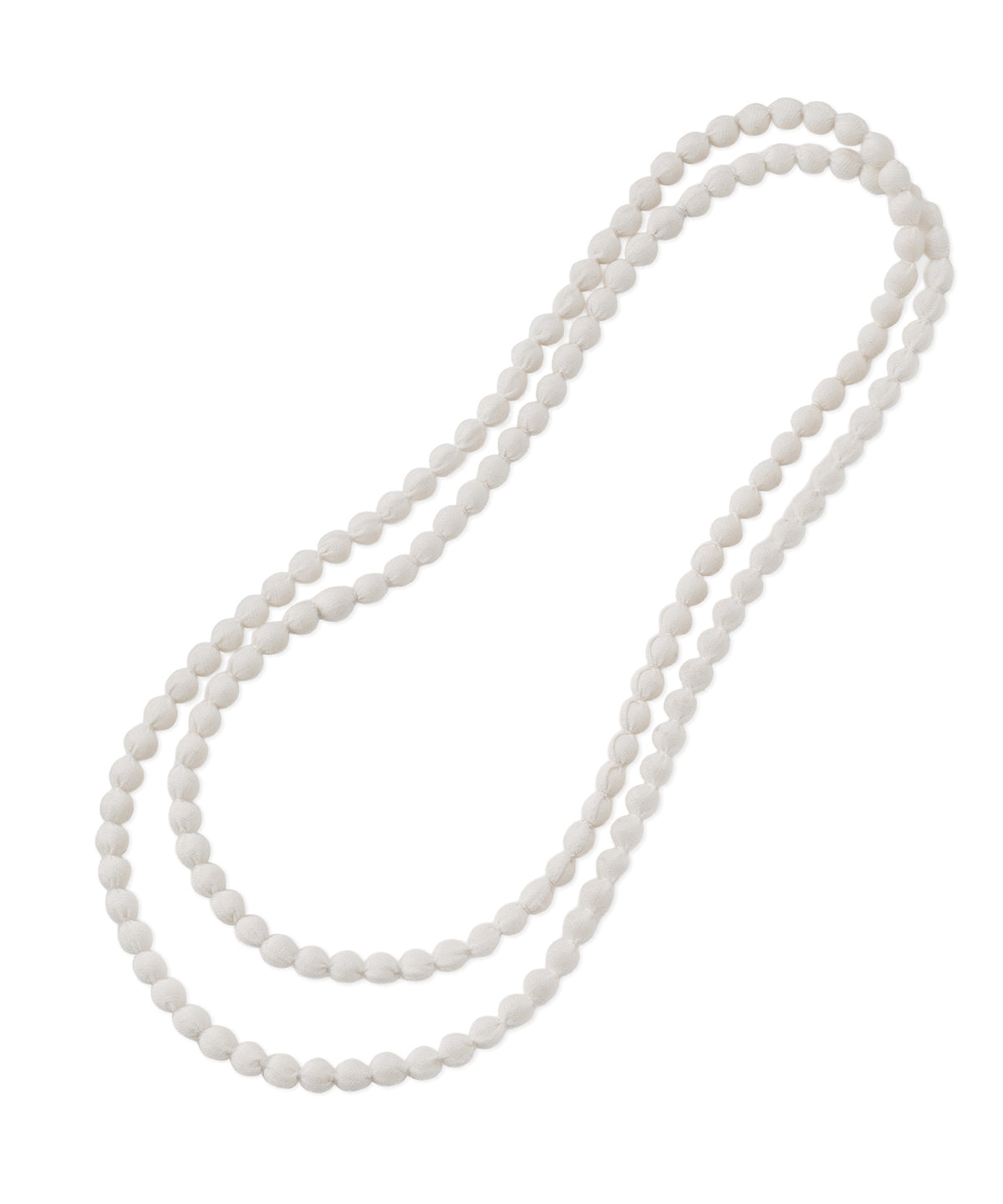 オーガニックコットン 「 ロングビーズネックレス【made in Cambodia】（ホワイト） 」｜PRISTINE