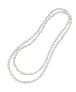 オーガニックコットン 「 ロングビーズネックレス【made in Cambodia】（ホワイト） 」｜PRISTINE