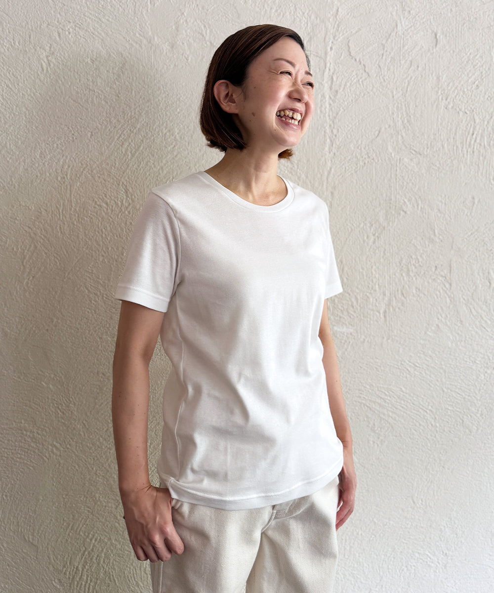フライス半袖Tシャツ モデル身長：157cm