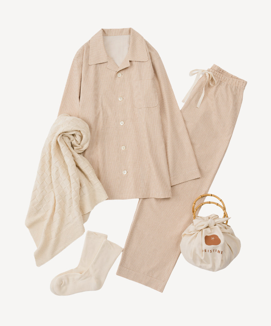 【着衣初め】ギンガムチェックパジャマセット