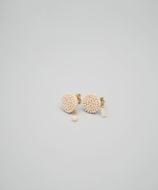 【LA COET】ラウンドドロップ ピアス（オパール）