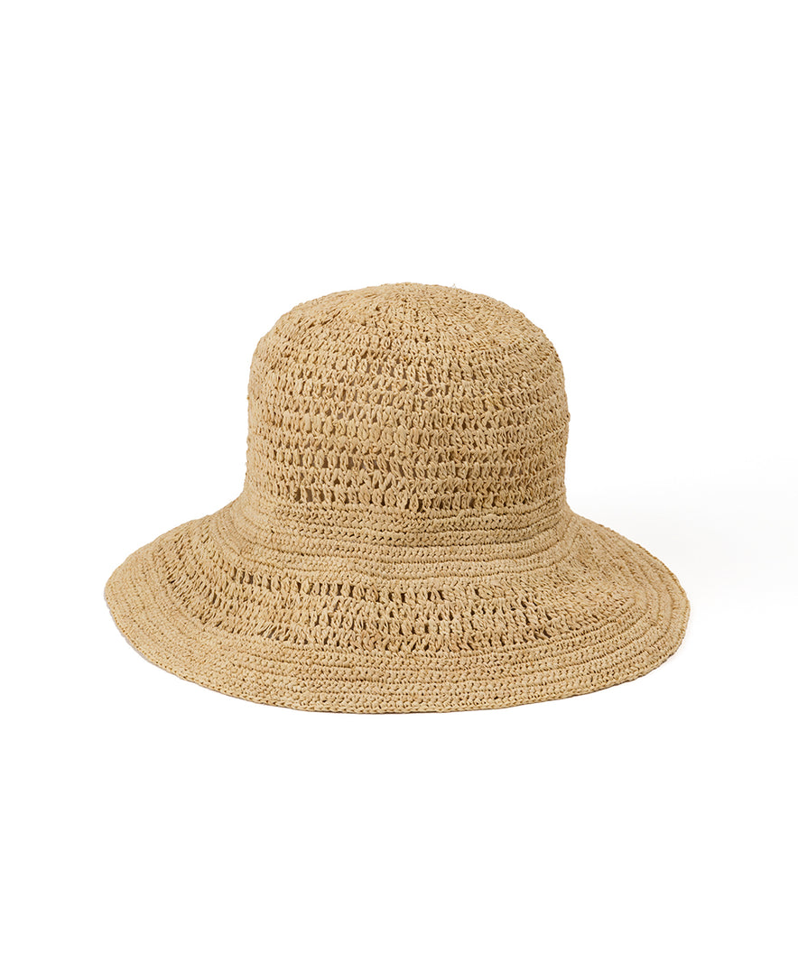 ラフィア透かし編みハット