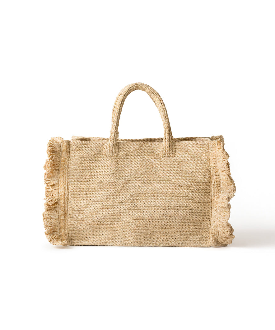 ラフィアフリルトートバッグ