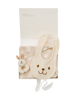 オーガニックコットン 「 うさぎスタイ＆ガラガラセット 」｜PRISTINE