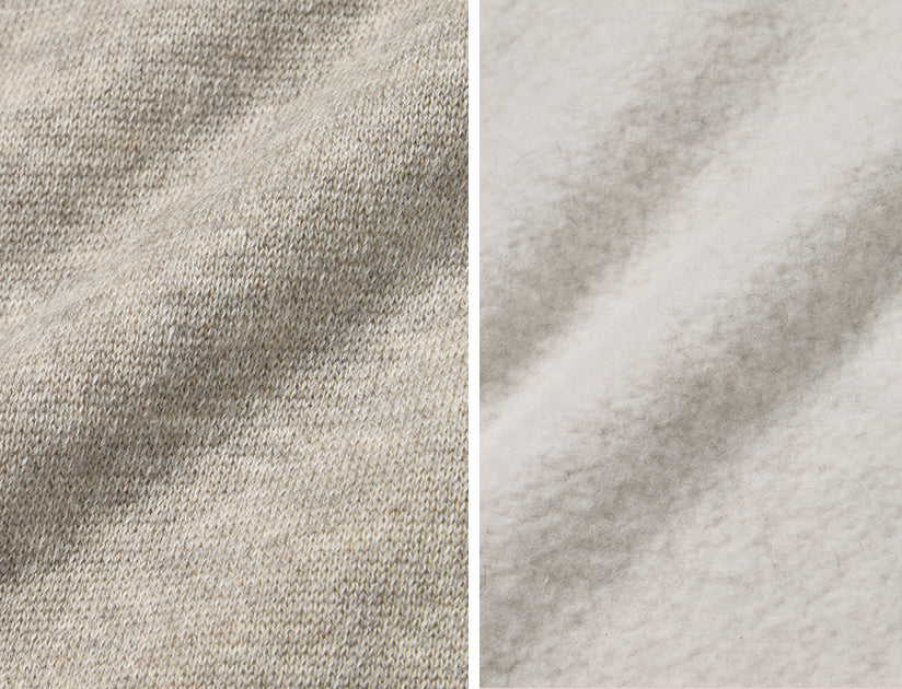 ふっくらあたたかなヤク裏毛生地