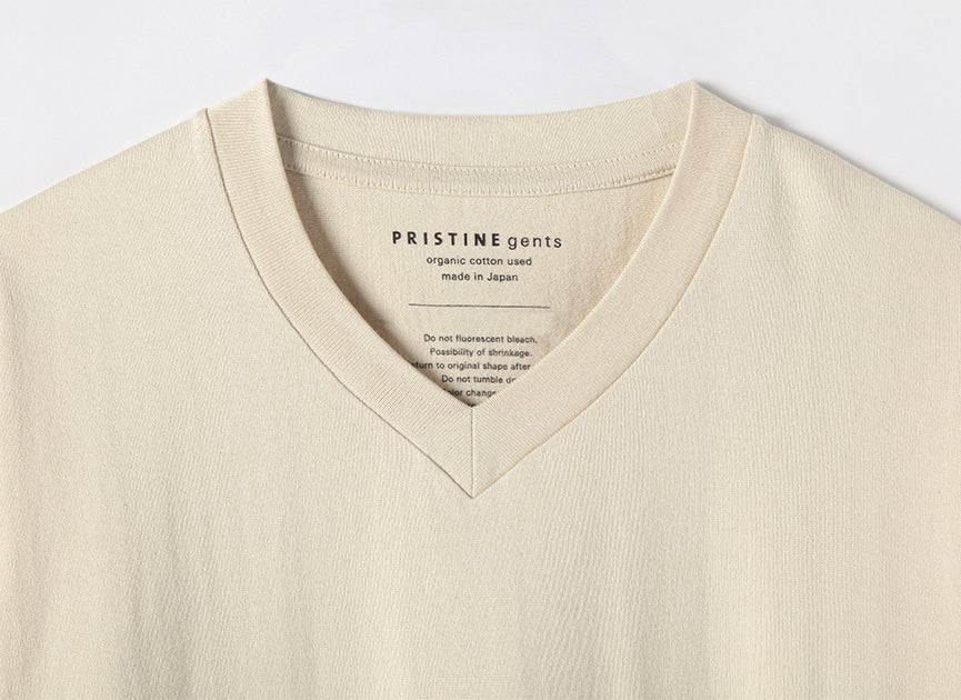 吊り天竺 VネックTシャツ