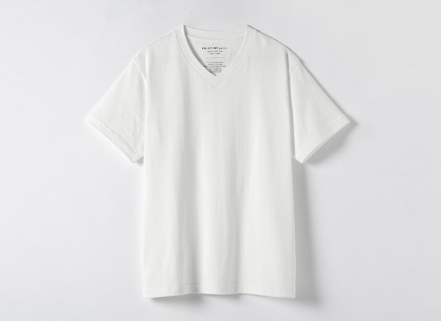 吊り天竺 VネックTシャツ