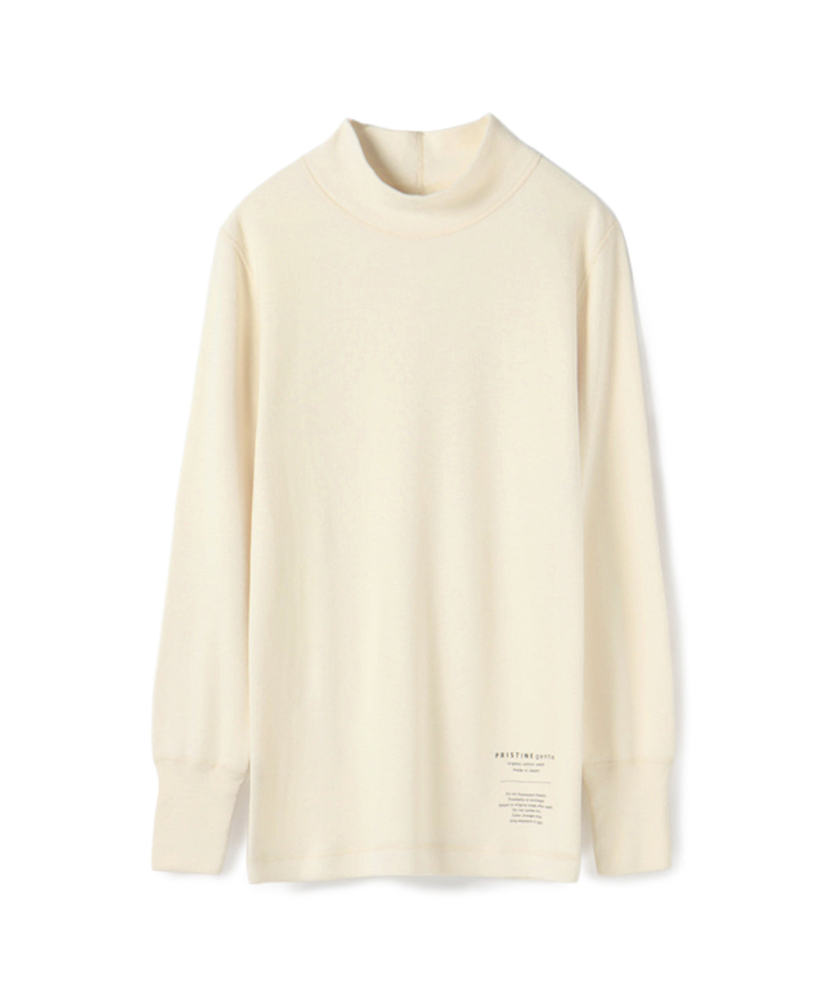 オーガニックコットン 「 パンケーキニット 長袖ハイネックプルオーバー 」｜PRISTINE